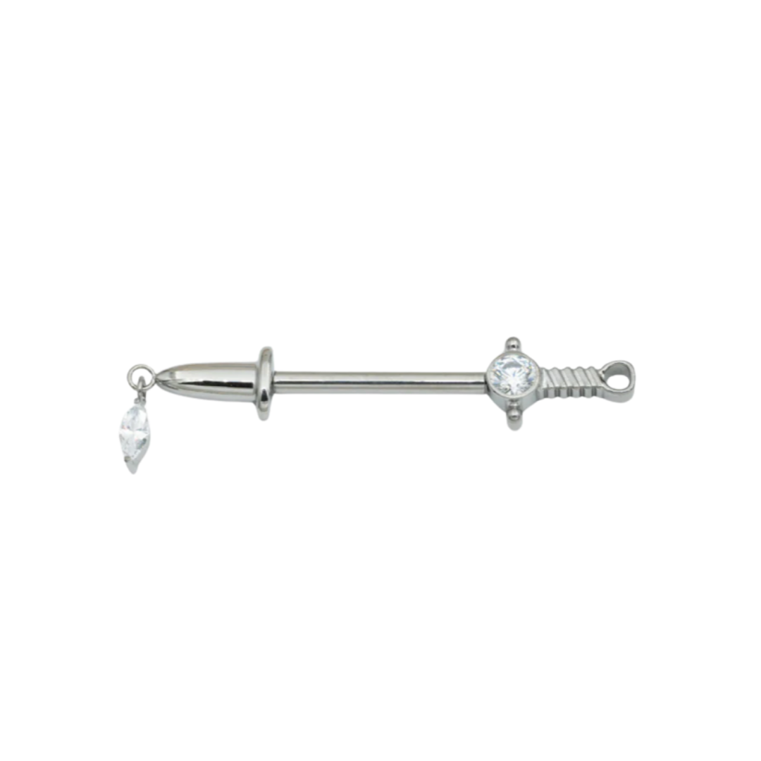 Piercing téton épée avec charms