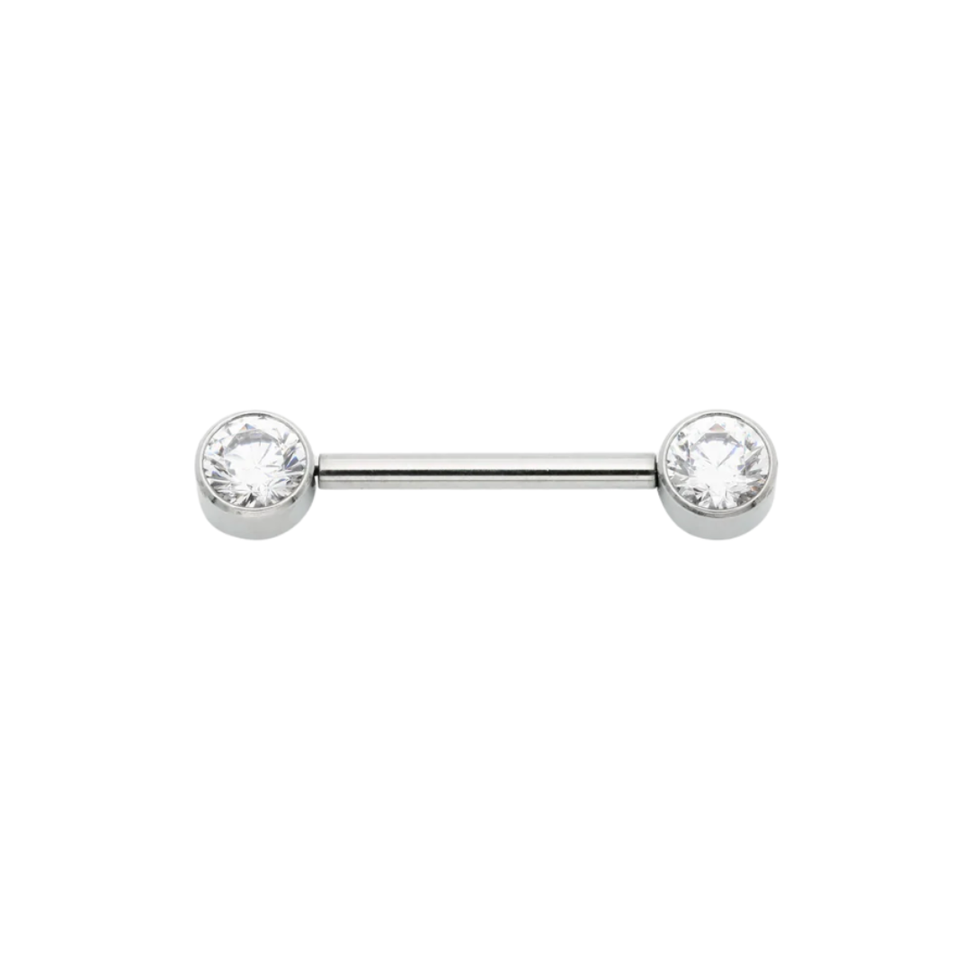 Piercing téton strass rond