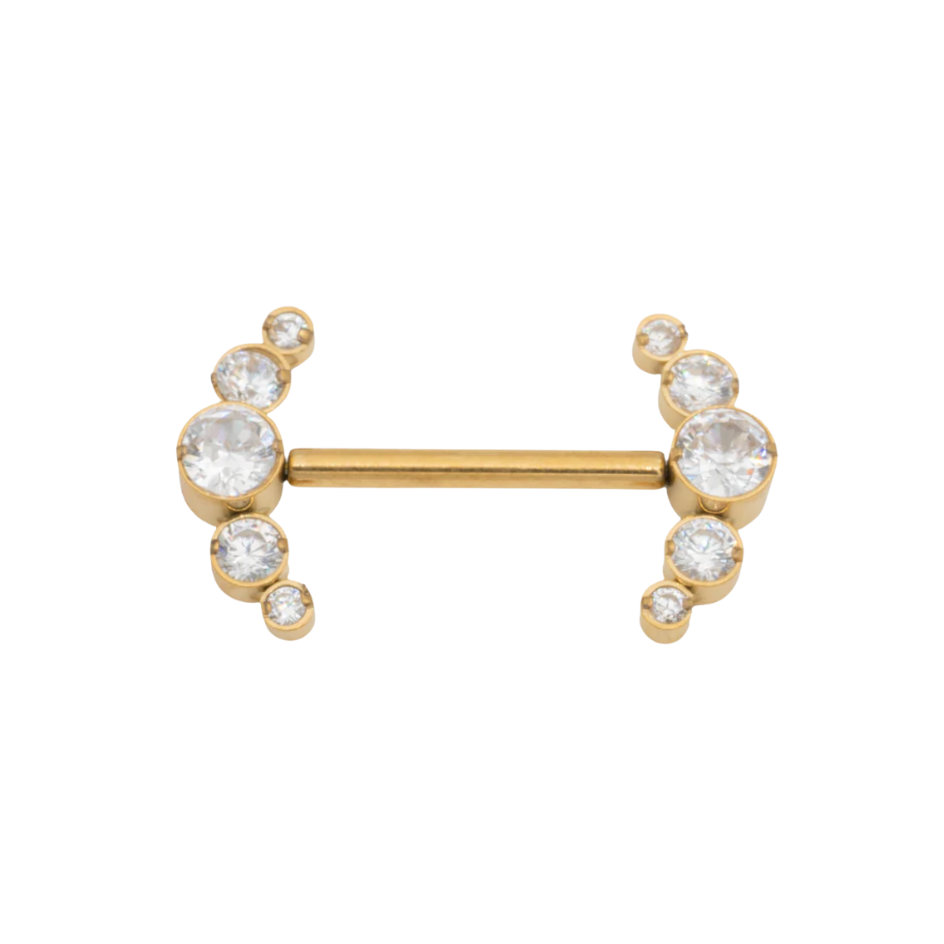 Piercing tétons zirconium en arc de cercle