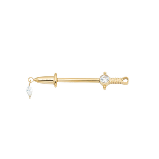 Piercing téton épée avec charms