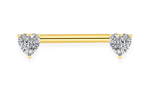 Piercing tétons zirconium taillé en coeur