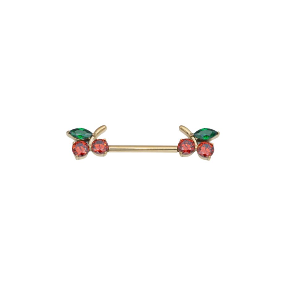 Piercing tétons en forme de cerise